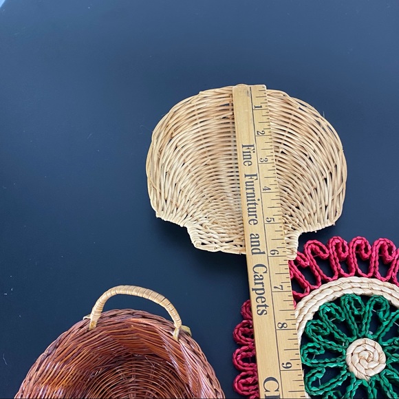 Set of 5 boho farmhouse wall baskets - Picture 8 of 8